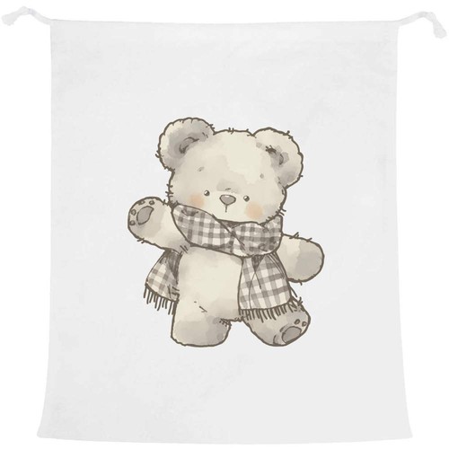 Teddy bear wearing scarf - bear, scarf'